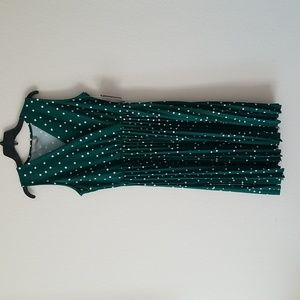 Lark Grey Dress Sleeveless Size L Polka Dots Print G/W  Colors New With Tag